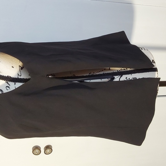 Kasper  Womens Black Chiffon Dress Tank Top Layering Minimalist Neutral Sz.12 - Picture 4 of 7